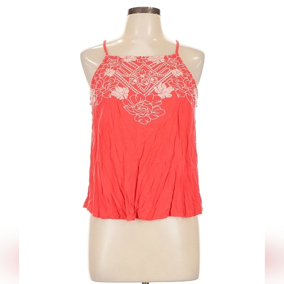 Love On A Hanger Women's Red Floral Embroidered Top Sz Large - Picture 8 of 12